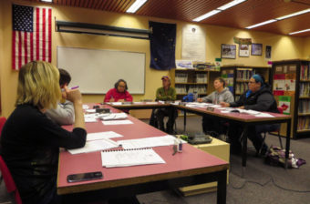 The school board discusses the three-year grant worth $6 million. (Photo by Laura Kraegel/KNOM)