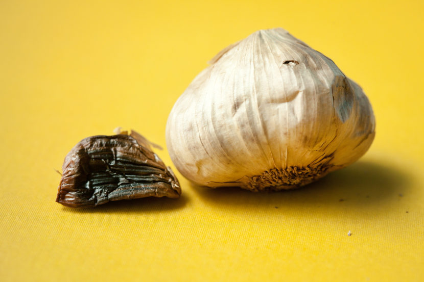 Black garlic: A number of chemical processes transform this humble ingredient during aging. For instance, the garlic picks up caramel notes during browning. Hints of dried fruit come out. And natural microbes on the garlic bulb can ferment, creating more distinct flavors. Morgan McCloy/NPR