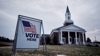Residents vote in the South Carolina Republican presidential primary election at the Cross Roads Baptist Church in Greer, S.C., on Feb. 20. T.J. Kirkpatrick/Bloomberg via Getty Images