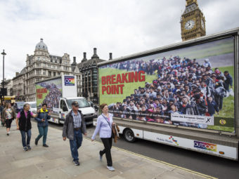 The United Kingdom Independence Party's "Breaking Point" EU referendum campaign poster was deemed so offensive and reminiscent of Nazi propaganda that even the official Leave campaign condemned it. Jack Taylor/Getty Images