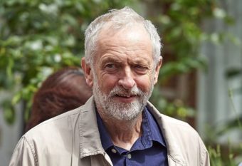 British oppositon Labour Party Leader Jeremy Corbyn leaves his home in London on Sunday. Niklas Halle'n/AFP/Getty Images