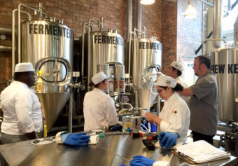 The new brewery at Culinary Institute of America in Hyde Park, N.Y. The school now teaches the art and science of brewing, an elective course. Allison Aubrey/NPR