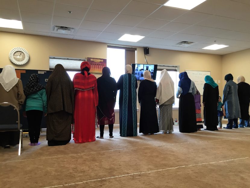Women pray at the masjid in Anchorage. (Photo by Anne Hillman/KSKA)