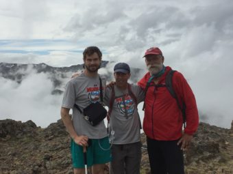 Forest Wagner, Andy Sterns, and Forest’s father Joe Wagner pose for a photo while climbing Flat Top near Anchorage, June 25, 2016. (Photo courtesy Forest Wagner)