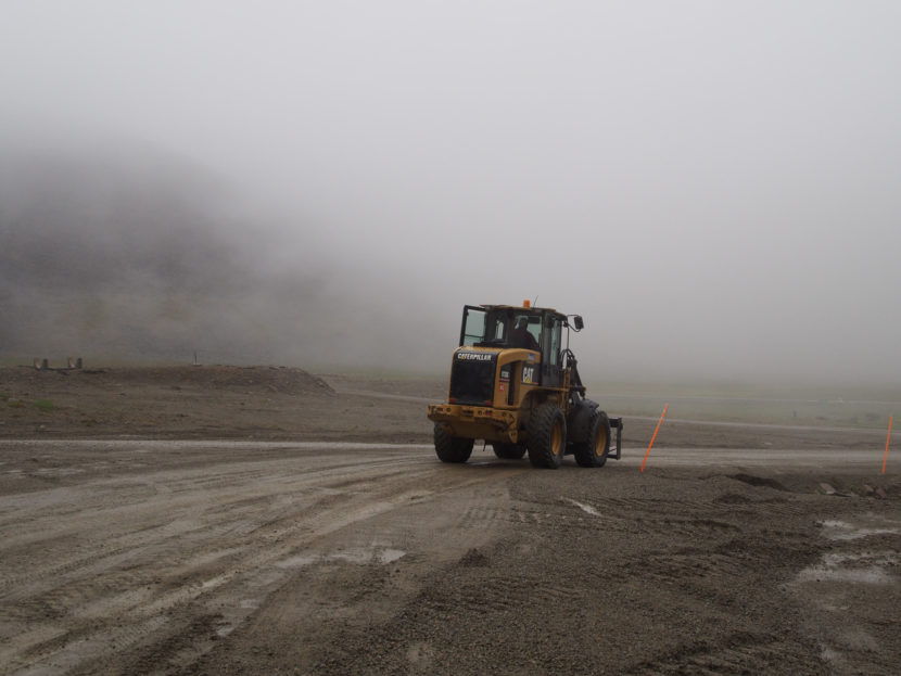 foggy road at Cape Romonzof Long Range Radar site