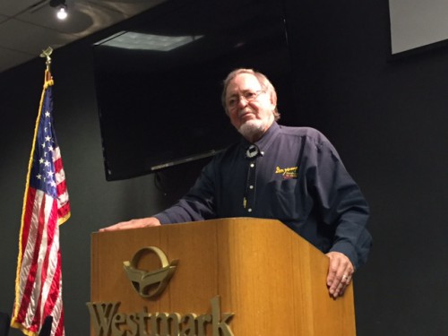 Rep. Don Young speaks at the Sitka Chamber of Commerce. (Photo by Emily Kwong/KCAW) 