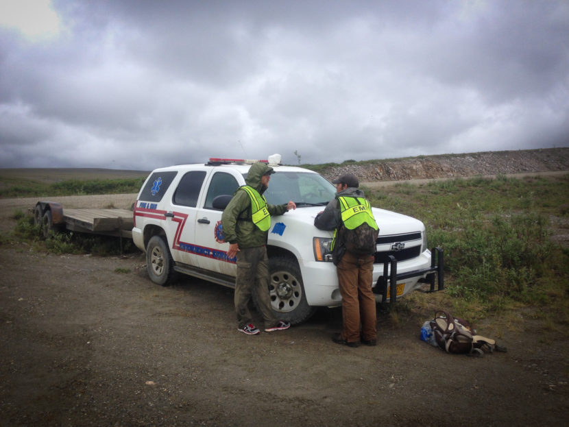 Joseph Balderas searchers in Nome take a break in the middle of the day in July 2016. (Photo by Emily Russell/KNOM)