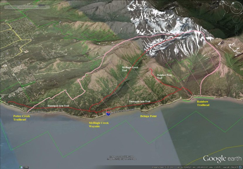 The area in the pink boundary is currently closed to public use. (Graphic courtesy Alaska Department of Natural Resources)