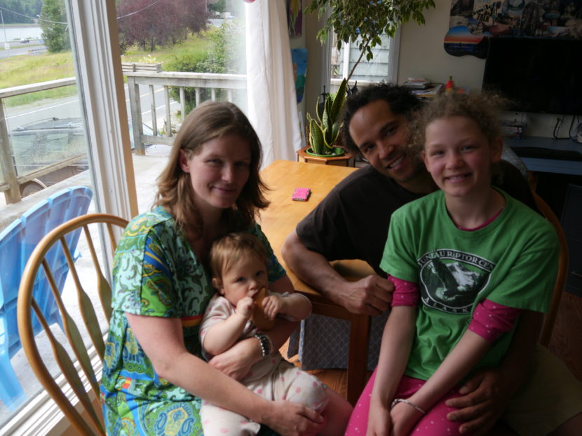 The Powells sitting at their kitchen table on Monday, July 11, 2016. (Photo by Quinton Chandler/KTOO)