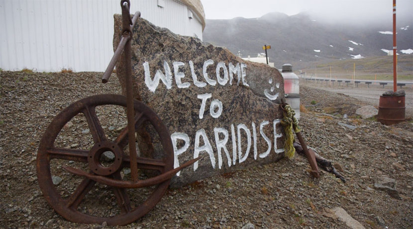 Paradise sign at Cape Romonzof Long Range Radar site