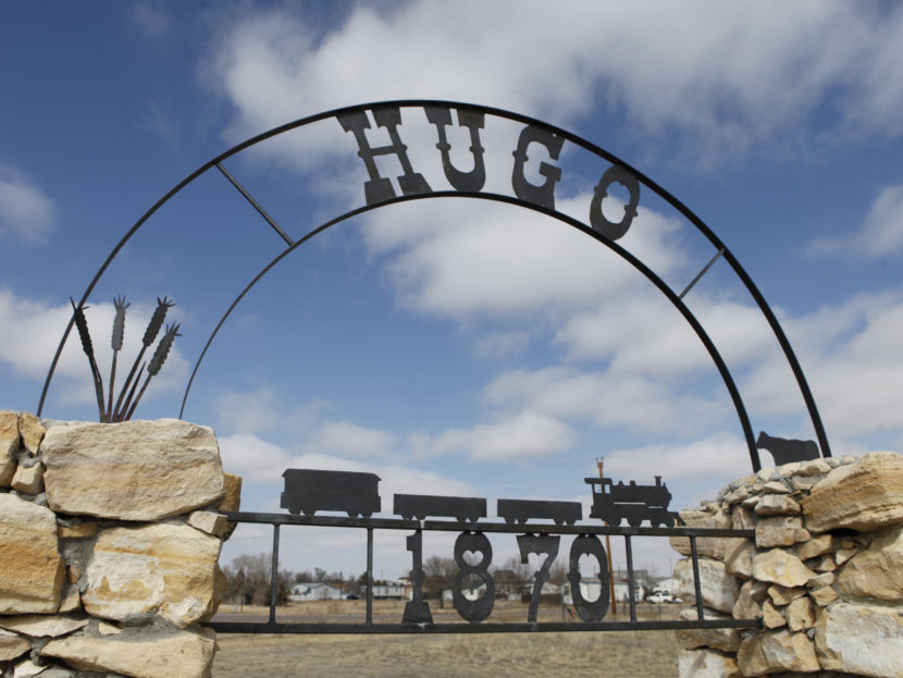 An old city sign sits on the edge of Hugo, Colo., in 2011. Officials have lifted an advisory it had instituted after tests revealed the presence of THC in the town's water supply. Further tests have turned out negative. Ed Andrieski/AP