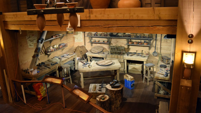An exhibit showing an ancient workshop inside the Ark Encounter, a replica of Noah's Ark opening soon in northern Kentucky. (Photo by Ashley Westerman/NPR)