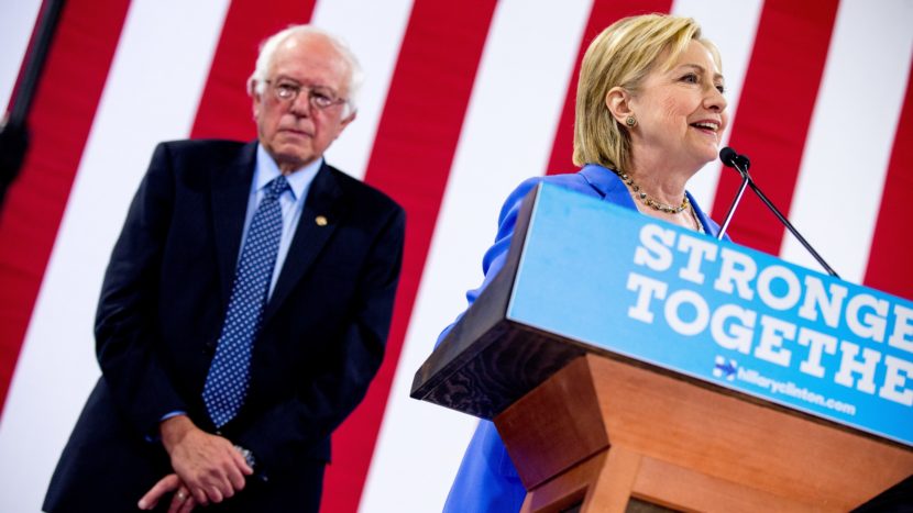 Democratic presidential candidate Hillary Clinton spoke as Bernie Sanders endorsed her earlier this month. Andrew Harnik/AP
