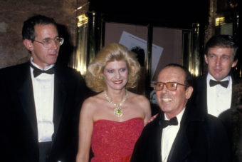Tony Schwartz (from left), Ivana Trump, photographer Francesco Scavullo and Donald Trump celebrate the publication of Donald Trump's 1987 book, The Art of the Deal, which was ghostwritten by Schwartz. (Photo by Ron Galella/WireImage/Getty Images)