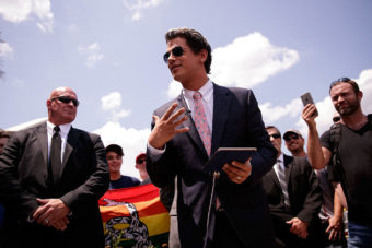 Milo Yiannopoulos, a conservative writer and Internet personality, holds a news conference down the street from the Pulse nightclub in Orlando, Fla., last month. (Photo by Drew Angerer/Getty Images)