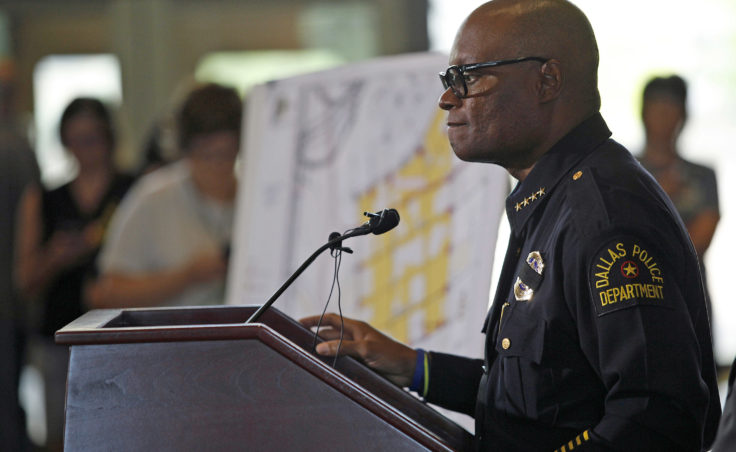 Dallas Police Chief David Brown speaks at a city hall press conference on the fatal shootings of five police officers on Friday. (Photo by Stewart F. House/Getty Images)