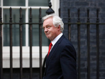 David Davis arrives to be named as Brexit Chief after a meeting with U.K. Prime Minister Theresa May on Wednesday. Bloomberg/Bloomberg via Getty Images