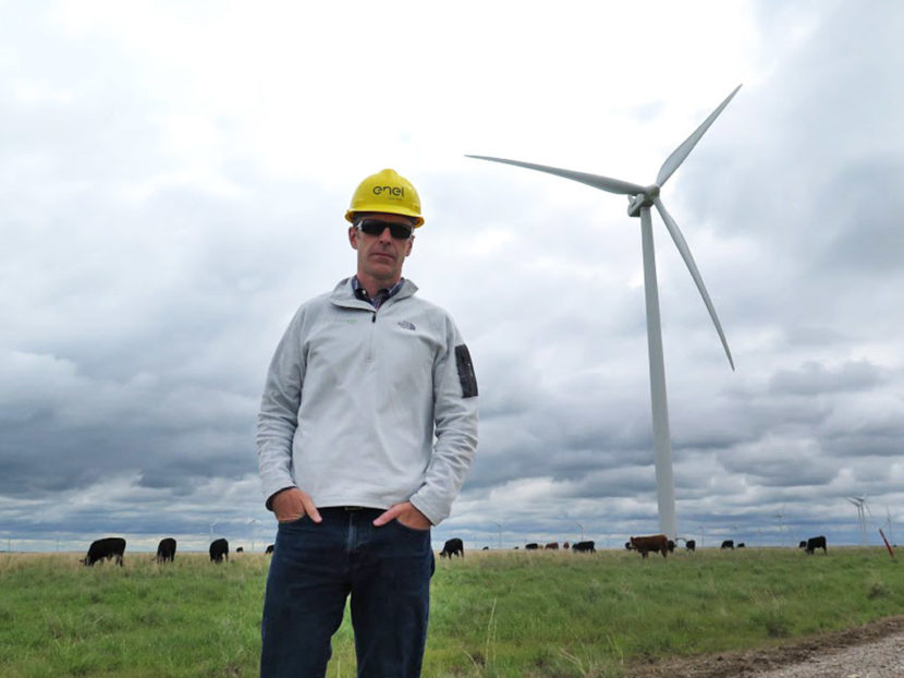 Matt Gilhousen, founder of Tradewind Energy, at Caney River Windfarm located 75 miles southeast of Wichita, Kan. Gilhousen's business benefited from Obama's $833 billion American Recovery and Reinvestment Act. (NPR)