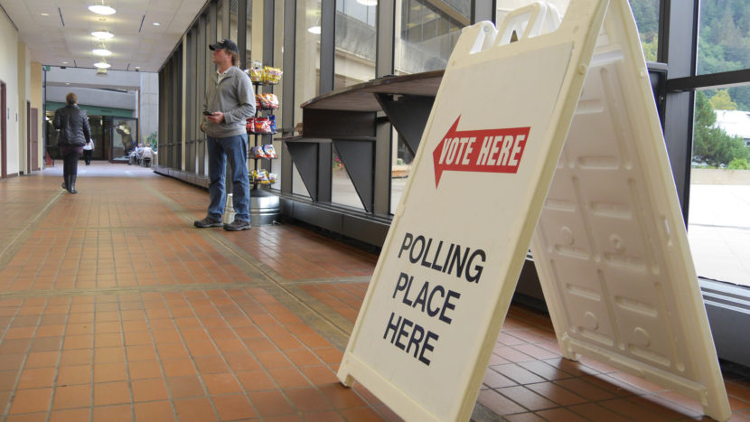 Vote here polling place placard