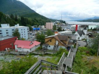 A view of Ketchikan from the top of the Edmonds Street stairs.
