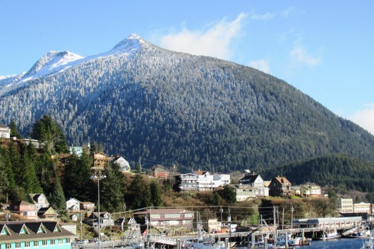 A springtime view of Deer Mountain. (File photo by Leila Kheiry/KRBD )