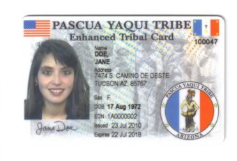 The Pascua Yaqui Tribe was among the first to issues enhanced tribal ID cards. The Tlingit-Haida central Council is now issuing such cards. (Photo by Indian Country Day Media Network)
