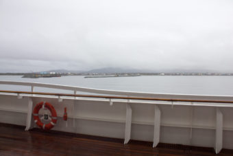 A view of Nome from the deck of the Crystal Serenity. (Photo by Lauren Frost/KNOM)