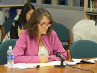 Juneau School District Chief of Staff Kristin Bartlett at the Jul. 9 School Board Meeting.