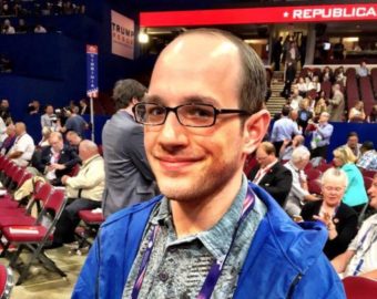 Trevor Shaw at the Republican National Convention in Cleveland. (Photo by Liz Ruskin/APRN)