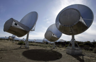 Radio telescopes of the Allen Telescope Array are seen in Hat Creek, Calif. (Phtoo by Ben Margot/Associated Press)