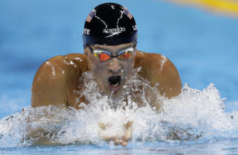 Ryan Lochte competes in the men's 200-meter individual medley final at the Summer Olympics in Rio de Janeiro on Aug. 11. A couple of days later, he reported he had been robbed at a local gas station — a story that turned out to be false. Now Speedo, one of his major sponsors, says it's dropping him. (Photo by Michael Sohn/Associated Press)