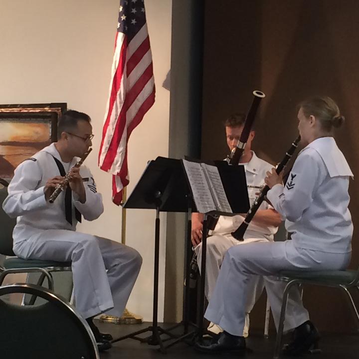 The Navy Band Northwest performs during the Kenai Peninsula Orchestra's Summer Music Festival. (Jenny Neyman, KBBI)