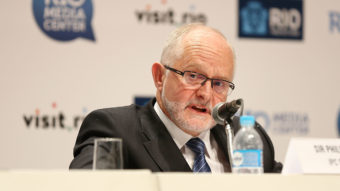 Sir Philip Craven, president of the International Paralympic Committee, announces Sunday that the entire Russian Paralympic team will be barred from next month's games in Rio de Janeiro. "The anti-doping system in Russia is broken," he said. Joe Scarnici/Getty Images