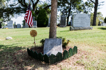 Scott Kopytko's parents regularly visit a stone memorial at Mount St. Mary's Cemetery in Flushing, Queens. Alex Welsh for NPR