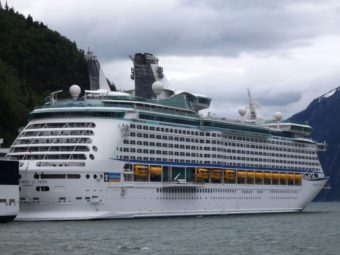 The Explorer of the Seas docked in Skagway. (Photo by Emily Files/KHNS)