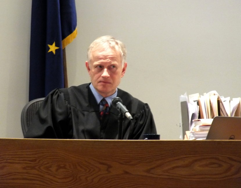 Superior Court Judge Philip Pallenberg closely watches an attorney during opening arguments in a recent civil trial.