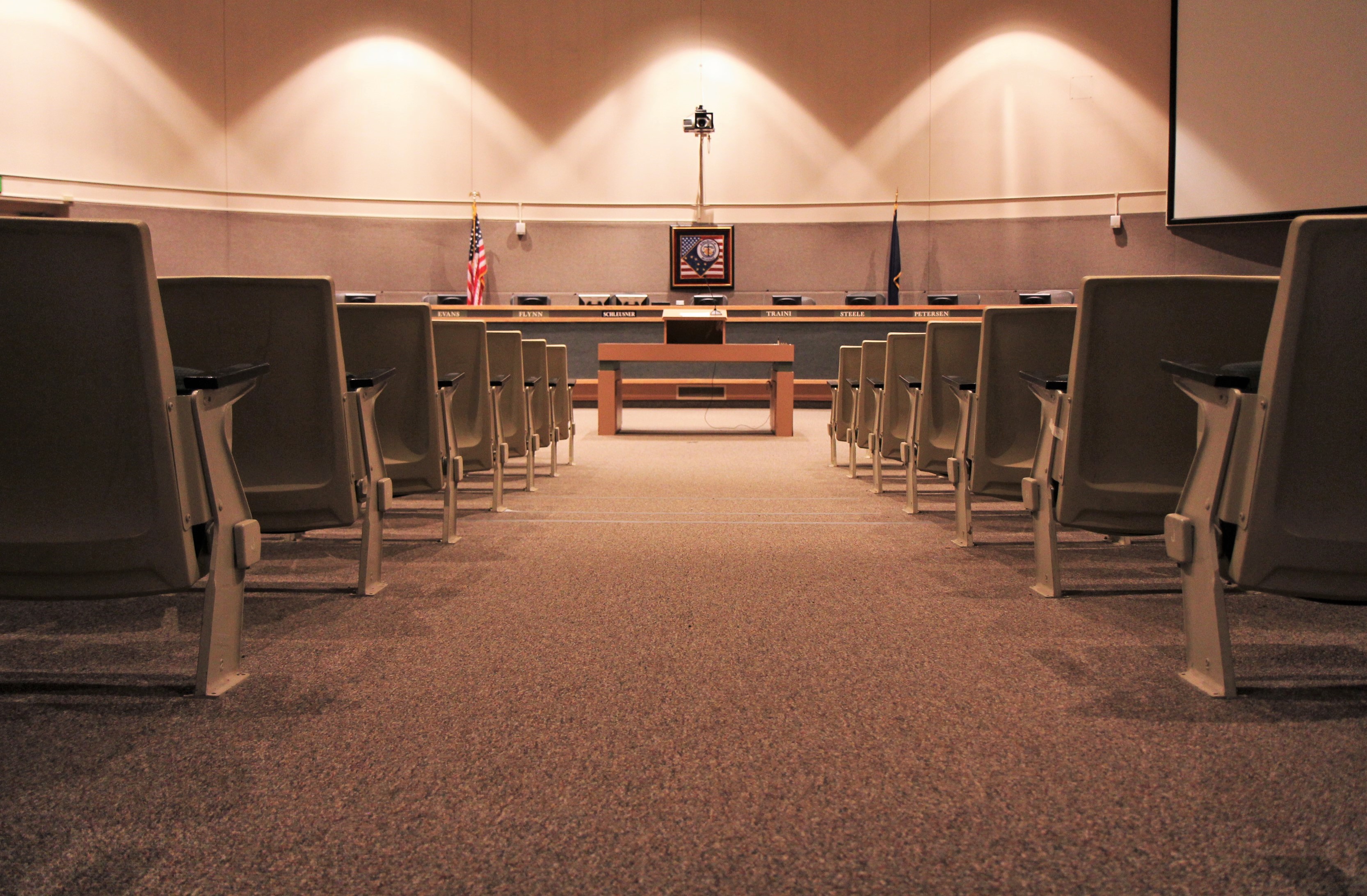 The Anchorage Assembly chambers at the Z. J. Loussac Public Library in Anchorage. (Alaska Public Media staff photo)