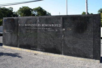 The 9/11 Responders Remembered Memorial in Nesconset, N.Y. John Feal spends 10 hours a day vetting responders for inclusion on the memorial. Courtesy of FealGood Foundation