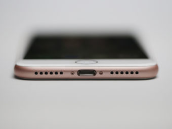 The new Apple iPhone 7 lacks a separate headphone jack, which makes people wonder how they can charge the phone while listening to music through a wired headphone via the Lightning connector. Apple's answer: a separate dock that starts at $39. (Photo by Stephen Lam/Getty Images)