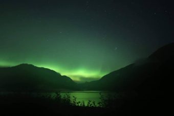 The aurora borealis fills the sky in the Port Snettisham area south of Juneau early Sept. 29, 2016. They were visible across much of Southeast Alaska that night.