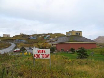 Election Day at Unalaska City Hall.(Photo by Laura Kraegel, KUCB)