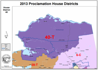 House District 40, the state's northernmost, includes the North Slope and Northwest Arctic. (Image courtesy of the Division of Elections)