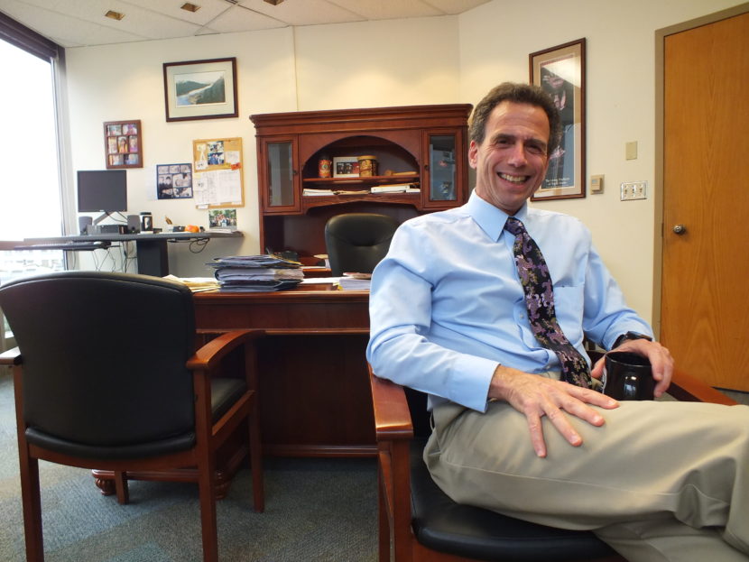 Juneau District Court Judge Keith Levy in his chambers at the Dimond Courthouse.