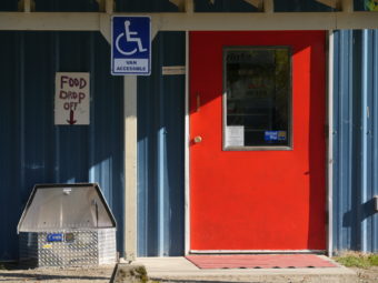 The front door of the Southeast Alaska Food Bank in Oct. 2016. (Photo by Quinton Chandler/KTOO)
