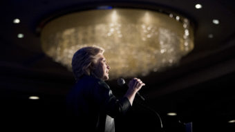 Democratic presidential candidate Hillary Clinton speaks at a fundraiser in Washington, D.C., on Oct. 5. Andrew Harnik/AP