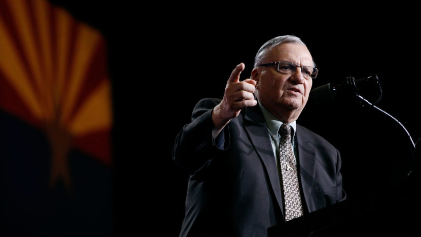 Maricopa County Sheriff Joe Arpaio campaigns for Donald Trump Aug. 31 in Phoenix. Ralph Freso/Getty Images