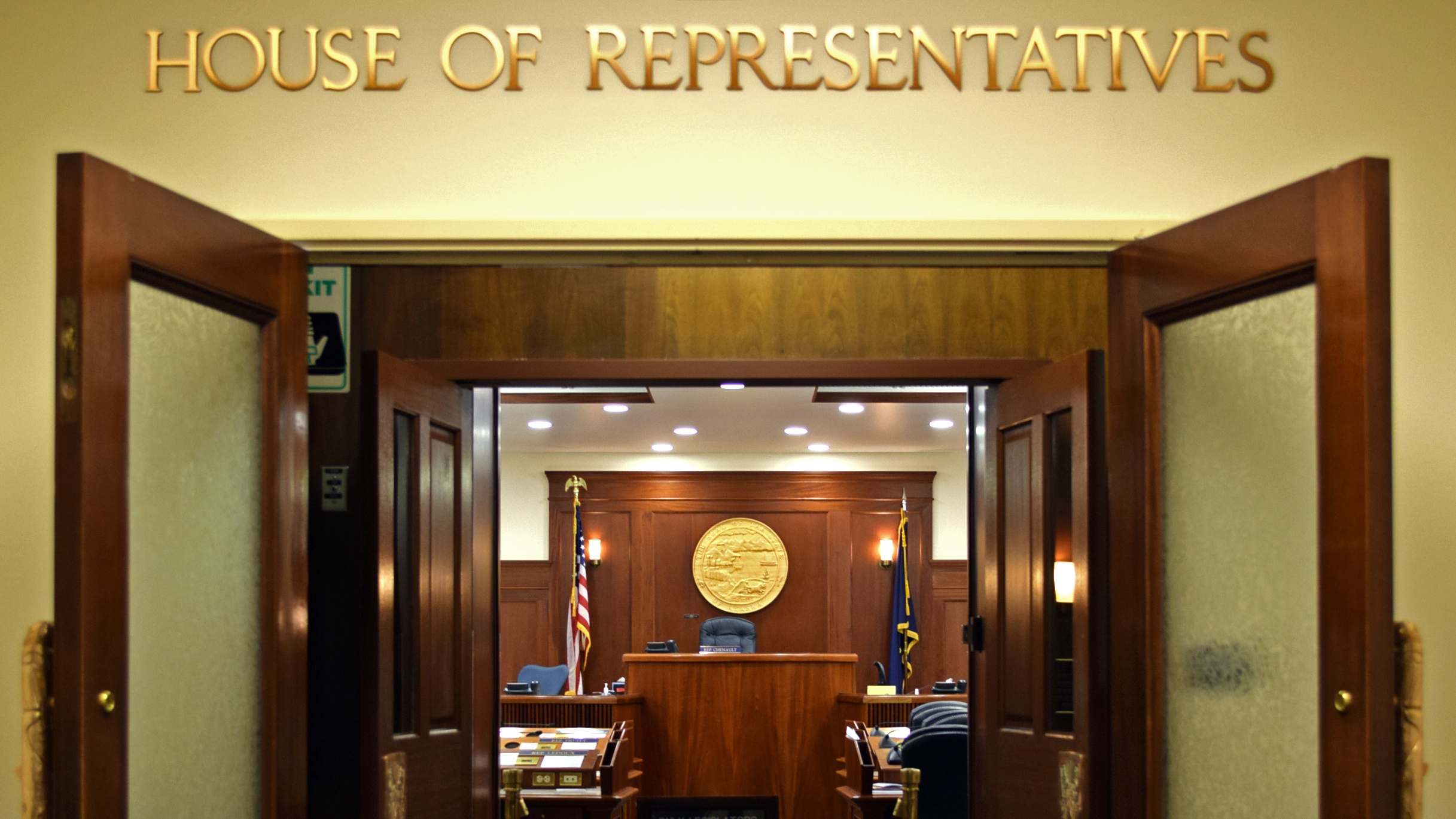 The Alaska House of Representatives entrance in the Capitol in Juneau, Feb. 6, 2015. (Photo by Skip Gray/360 North)