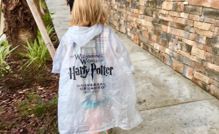 Meadow Stanley dons a poncho to protect herself from Death Eaters and cloud bursts.