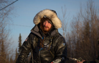 Wade Marrs pulls in to Galena in the 2016 Iditarod. (Photo by Zach Hughes/KSKA)