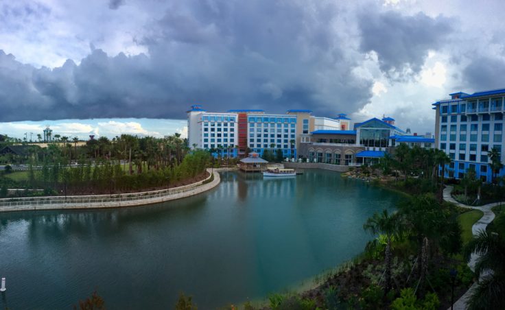 Rolling cumulus is visible from the Loews Sappire Falls Hotel in Orlando, Florida.